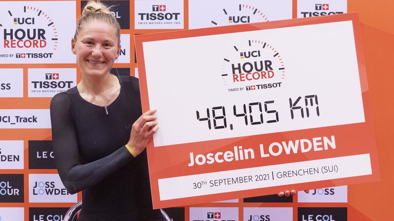 Bighams Verlobte Joss Lowden ist am Donnerstag UCI-Weltrekordhalter geworden