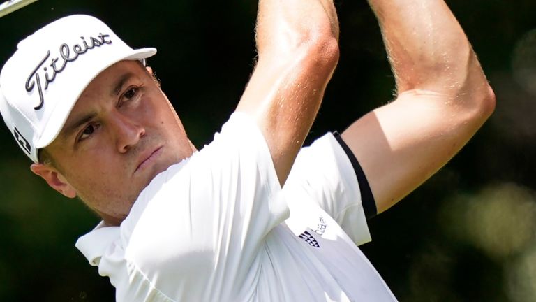 Justin Thomas during the first round of the Tour Championship golf tournament Thursday, Sept. 2, 2021, at East Lake Golf Club in Atlanta. (AP Photo/Brynn Anderson)..