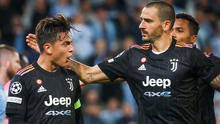 Juventus' Paulo Dybala scored from the penalty spot against Malmo