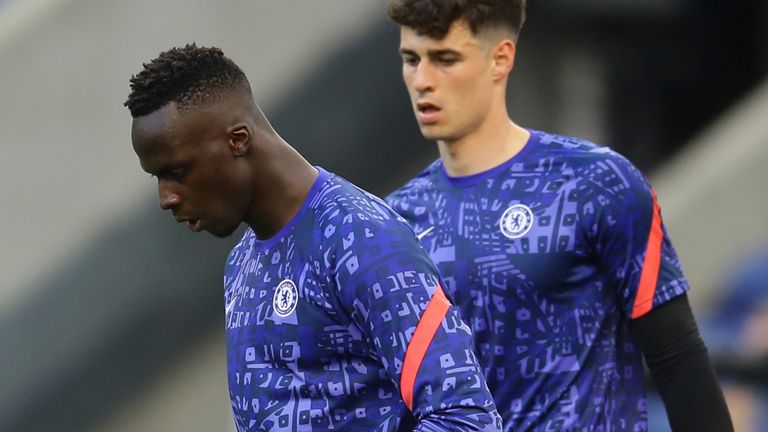 Kepa Arrizabalaga (R) would likely face Man City if Edouard Mendy (L) is not fit 