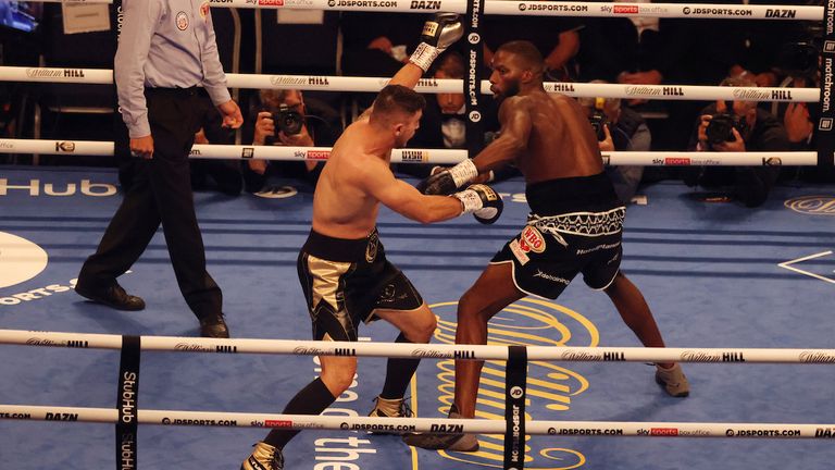 Lawrence Okolie vs Dilan Prasovic, WBO Cruiserweight Title, Tottenham Hotspur Stadium, London..25 September 2021.Picture By Ian Walton Matchroom Boxing
