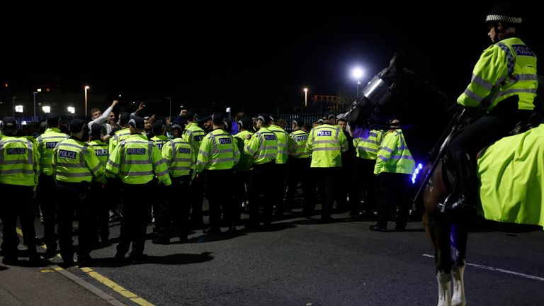 Police in Leicester were called into action after disturbances during the Europa League clash with Napoli