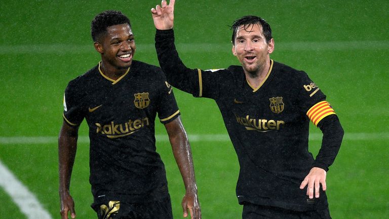  Ansu Fati with Messi
