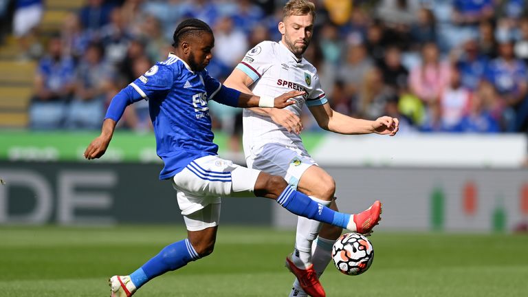 Ademola Lookman challenged by Charlie Taylor