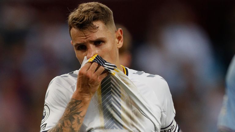 Lucas Digne cuts a dejected figure at Villa Park