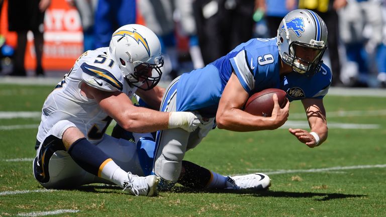 Matthew Stafford was often on the run or on the turf in Detroit