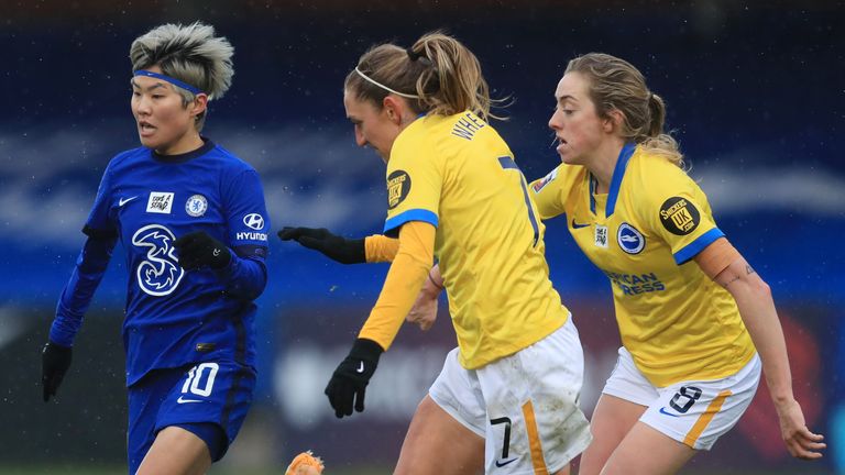 Megan Connolly (right) pointed to the strength of Chelsea's bench 