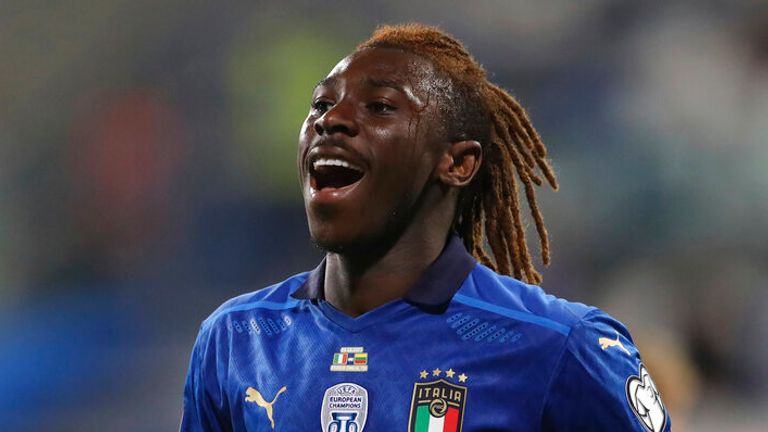 Juventus striker Moise Kean netted twice in their 5-0 thrashing of Lithuania