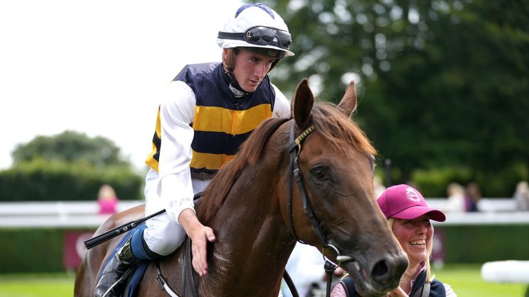 Ottoman Emperor gets a well-earned pat down the neck from jockey Ben Coen after victory at Goodwood