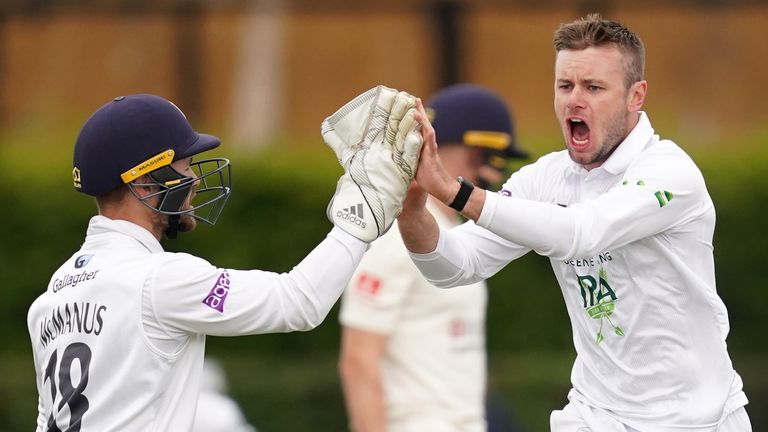 Mason Crane took 5-41 as Hampshire came within one wicket of winning the County Championship