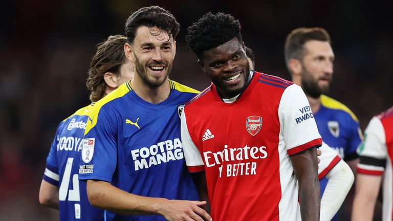 Thomas Partey featured in Wednesday's 3-0 win over AFC Wimbledon