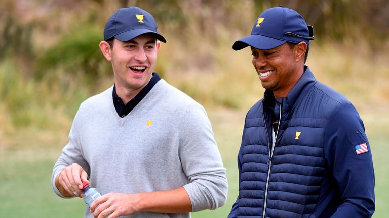 Patrick Cantlay and Tiger Woods at the 2019 Presidents Cup