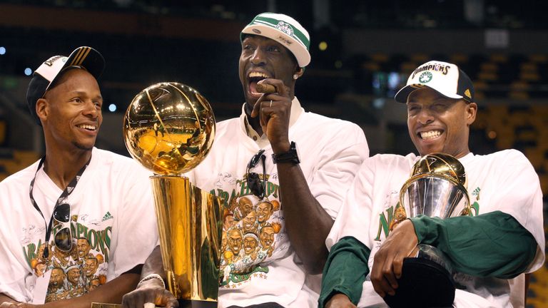 Ray Allen, Kevin Garnett and Paul Pierce were integral to the Celtics' title run for their 17th championship in the 2007-08 season