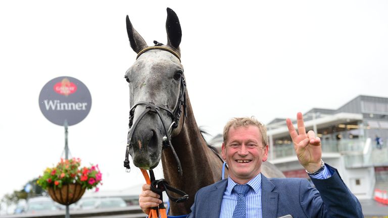 Mullins smiles for the camera after Princess Zoe's second victory at the Galway Festival