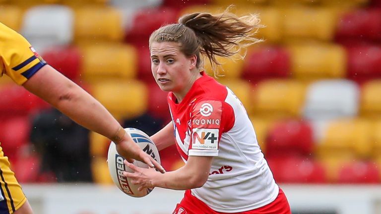 Picture by Alex Whitehead/SWpix.com - 22/05/2021 - Rugby League - Betfred Women's Challenge Cup - Leeds Rhinos v St Helens - LNER Community Stadium, York, England - St Helens' Tara Jones.