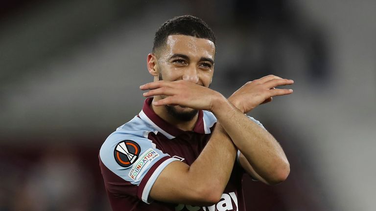 Said Benrahma scored his fourth goal in West Ham's 2-0 win over Rapid Vienna