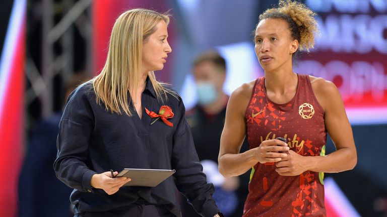 Thirlby praised her side's free-flowing display as they secured a first win over the Silver Ferns since 2018 (Getty Images)