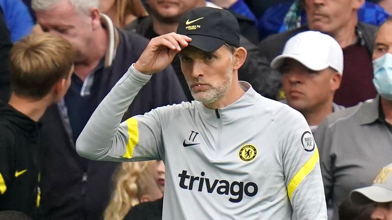 Chelsea manager Thomas Tuchel during the Premier League match at Stamford Bridge, London. Picture date: Saturday September 25, 2021.