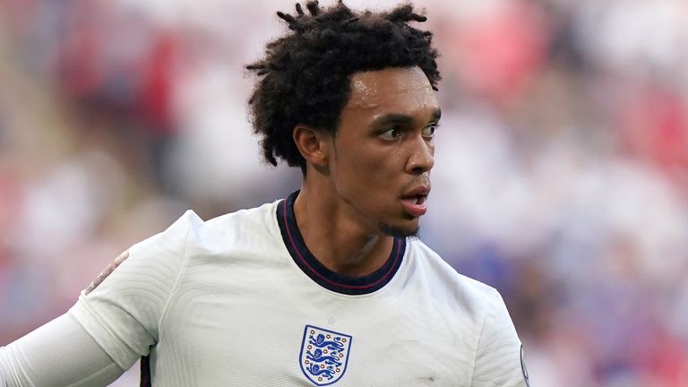 Trent Alexander-Arnold plays in midfield for England against Andorra (PA)