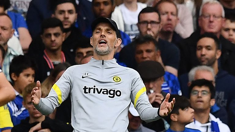 Chelsea boss Thomas Tuchel during the defeat to Manchester City