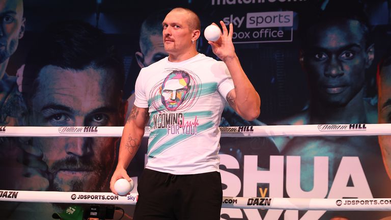 Oleksander Usyk during a Open Workout ahead of his fight this weekend at Tottenham Hotspur Stadium..21 September 2021.Picture By Matchroom Boxing
