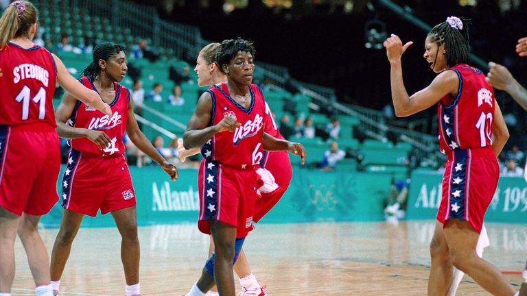 Ruthie Bolton representing Team USA during the 1996 Atlanta Olympics 