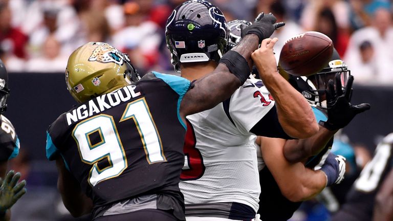 Ngakoue forces a fumble from then-Houston Texans quarterback Tom Savage in 2017
