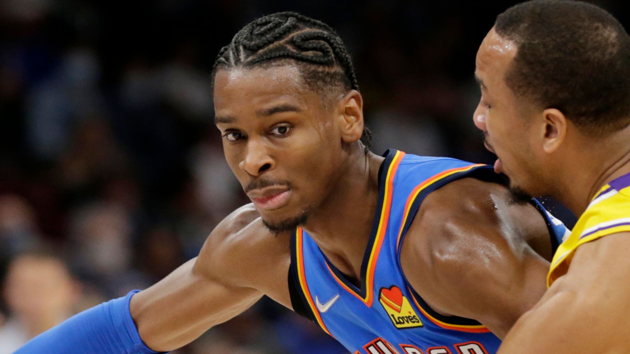 LeBron James missing as Shai Gilgeous-Alexander leads Thunder from 26-point  deficit to beat Lakers | NBA News | Sky Sports