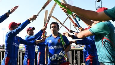 Asghar Afghan was given a guard of honour by his Afghanistan teammates after his final international innings