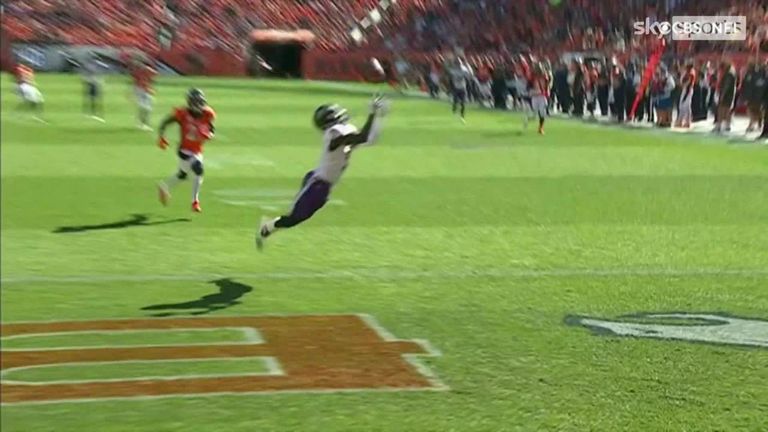 Marquis Brown showed an unusual catch from Lamar Jackson's 49-yard pass.