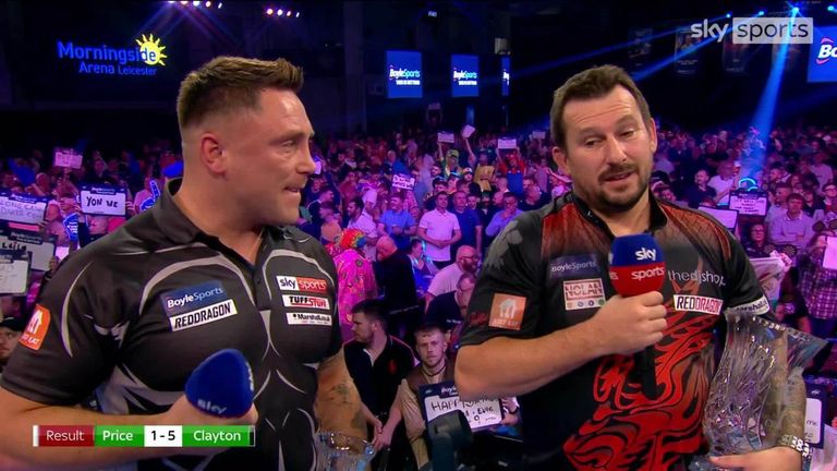 Clayton était ravi après avoir battu Gerwyn Price 5-1 en finale du Grand Prix mondial