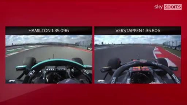 Paul Di Resta was at the SkyPad to analyse the fastest laps from Lewis Hamilton and Max Verstappen during opening practice at the United States GP