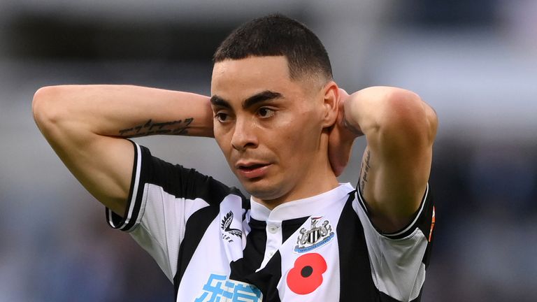 Miguel Almiron during Newcastle&#39;s defeat to Chelsea