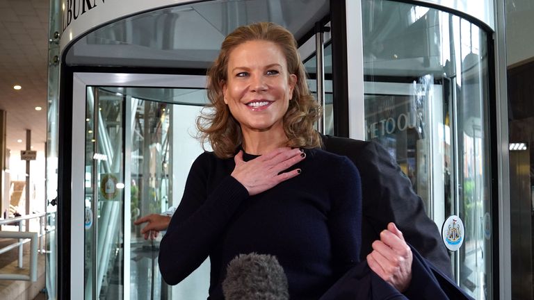 Financier Amanda Staveley arrives at St James&#39; Park, Newcastle.