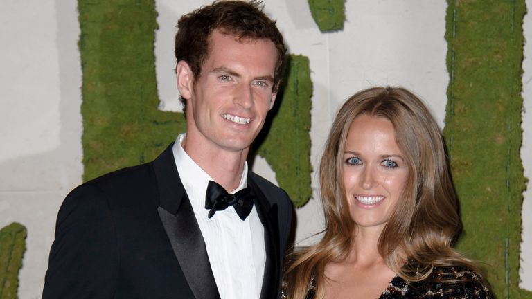 British tennis player and winner of Wimbledon 2013 Andy Murray and his partner Kim Sears arrive for the Wimbledon Champions Dinner 2013, in London. Murray has got engaged to his long-term girlfriend Kim Sears, his agent has confirmed Wednesday Nov. 26, 2014. (Photo by Jonathan Short/Invision/AP, FILE)