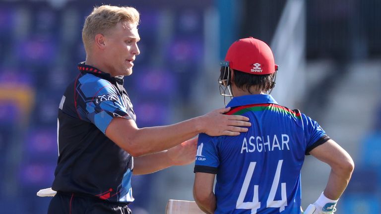 Ruben Trumpelmann, Namibia, and Asghar Afghan, Afghanistan, T20 World Cup