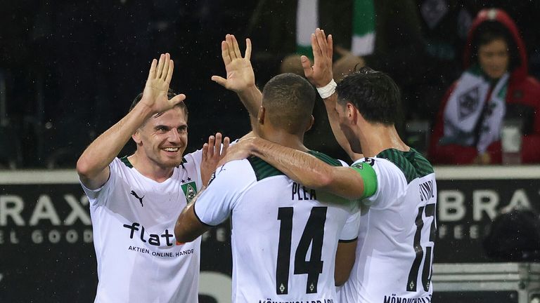 Assane Plea scored Borussia Monchengladbach's first to help end their Bochum hoodoo