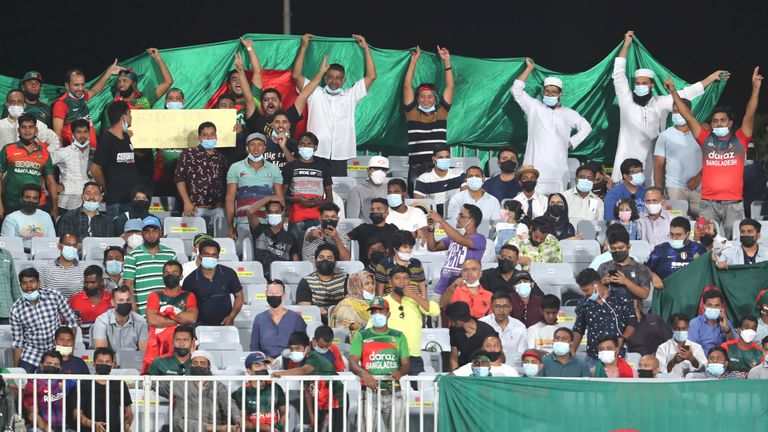 The crowd watching Bangladesh play Scotland at the T20 World Cup