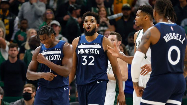 Highlights of the Minnesota Timberwolves&#39; trip to the Milwaukee Bucks in Week 2 of the NBA.