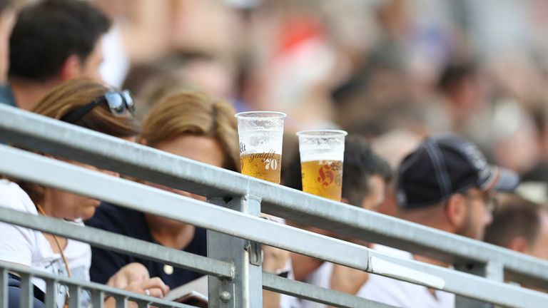 Football fans in the UK have not been able to drink alcohol in their seats since 1985