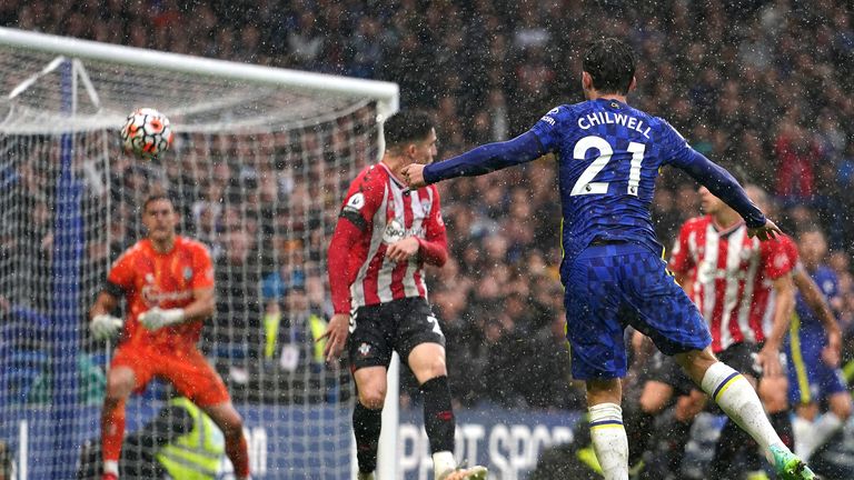 Ben Chilwell drives in Chelsea's third