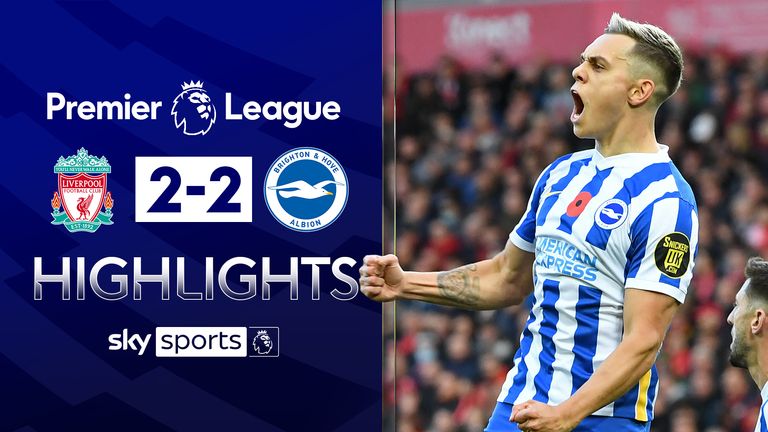 Lave Videnskab fisk og skaldyr Liverpool 2-2 Brighton: Leandro Trossard earns Seagulls deserved point as  Reds drop points at home | Football News | Sky Sports
