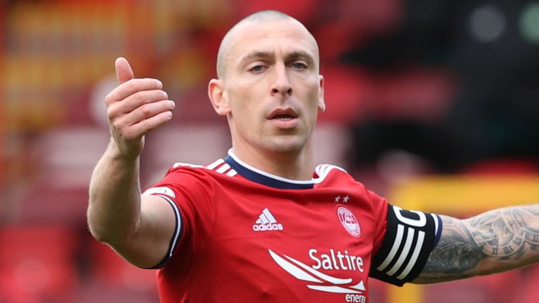 Scott Brown captained Aberdeen as he faced his former club Celtic for the first time