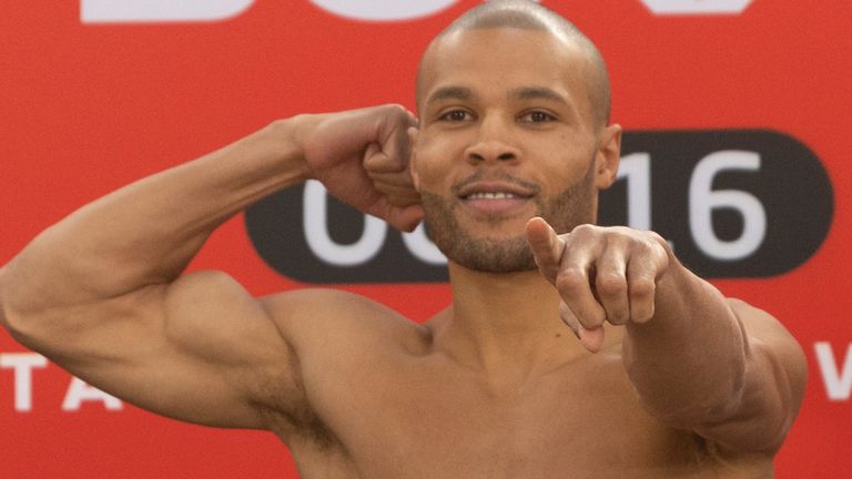 Boxing weight for the championship at Metro Center, .NEWCASTLE.PIC, LAWRENCE LUSTIG.  International middleweight competition, CHRIS EUBANK JR and WANIK AWDIJAN.  Weight before their competition for BOXXER Shows for Championship Boxing Night at UTILITA ARENA, Newcastle on Saturday (16-10-21)