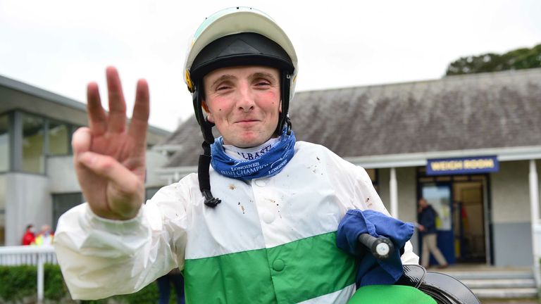 Jockey Chris Hayes enjoyed a treble on the day at Naas, including two for trainer Noel Meade