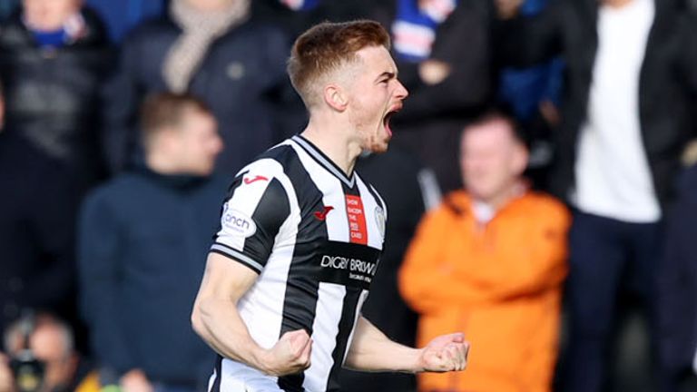 St Mirren&#39;s Connor Ronan celebrates after opening the scoring against Rangers (Craig Williamson / SNS Group)