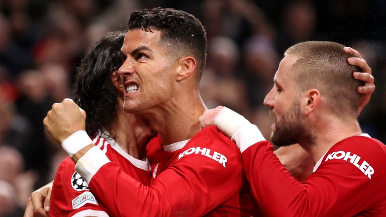 Cristiano Ronaldo celebrates scoring against Atalanta