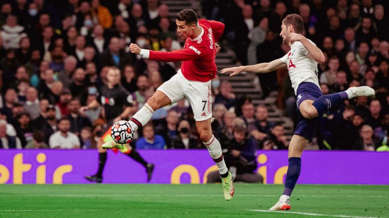 Cristiano Ronaldo volleys Man Utd ahead at Spurs