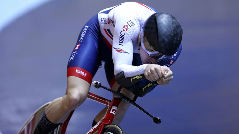 Dan Bigham during a training session at the HSBC National Cycling Centre, Manchester. PRESS ASSOCIATION Photo. Issue date: Monday 26th February, 2017. See PA story CYCLING World. Photo credit should read: Tim Goode/PA Wire              