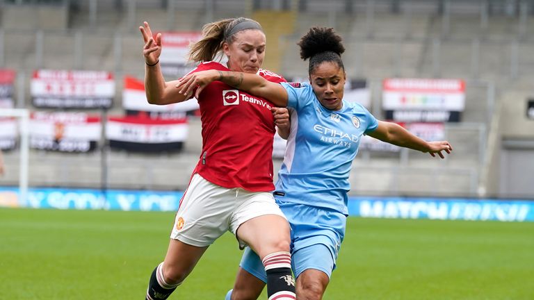 AP - Demi Stokes in action against Man Utd Women